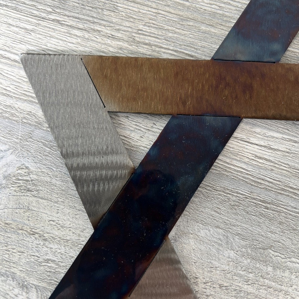 Star of David Wall Art 12" x 12" Polished Textured Jeweled Carbon Steel 2010 - Picture 8 of 12